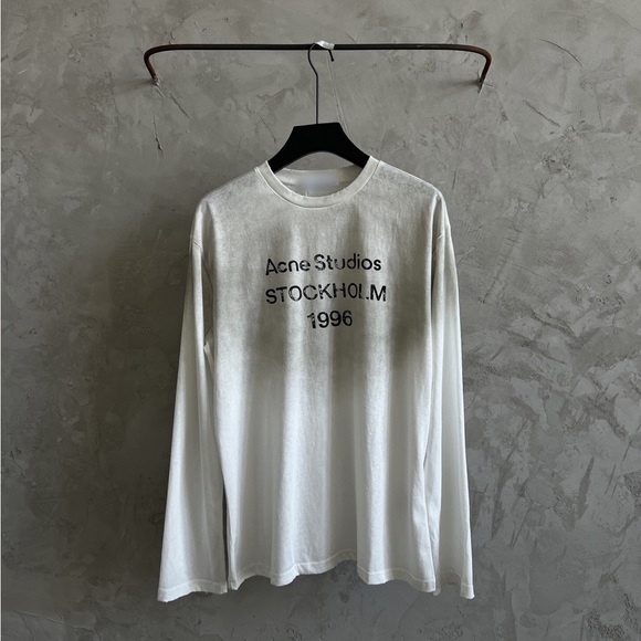 Acne White Long Sleeve Tee - Picture 1 of 2